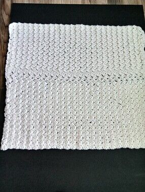 Handmade White Crochet Blanket